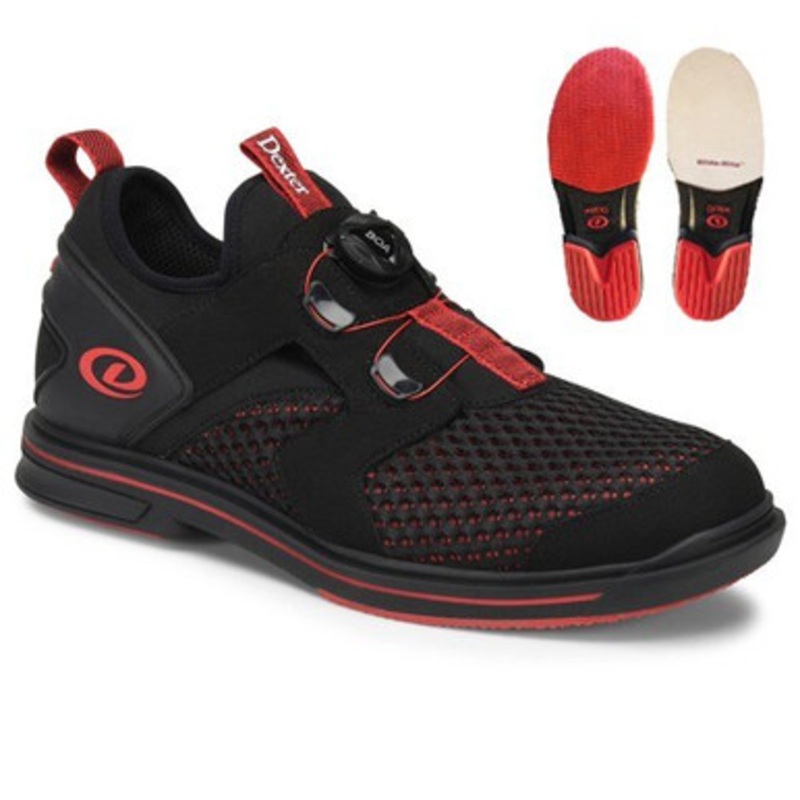 Dexter Pro BOA Mens Bowling Shoes Black/Red Right Hand WIDE
