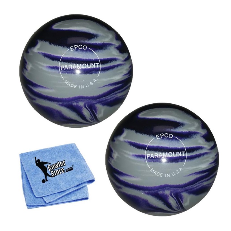 EPCO Duckpin Bowling Balls- Marbleized – Purple, Grey & White (5 inch- 3lbs. 10 oz.) 2 Balls