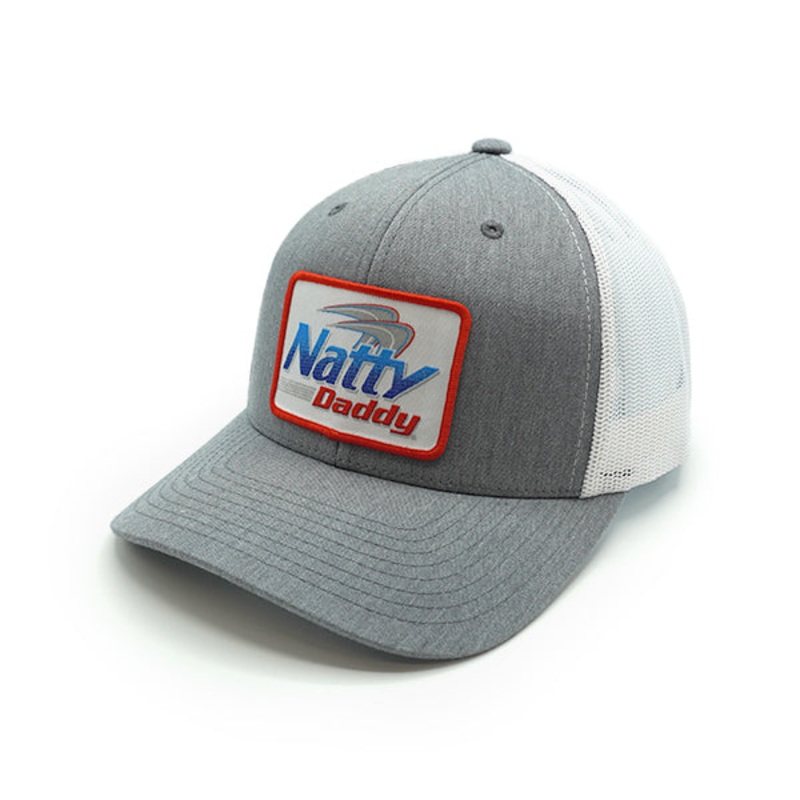 Natty Daddy Woven Patch Hat|Curved Bill Snapback|Heather And White|Columbia Blue And White|Royal And White|Charcoal and White
