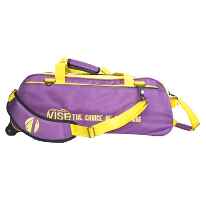 Vise 3 Ball Tote Roller Bowling Bag – Purple/Yellow