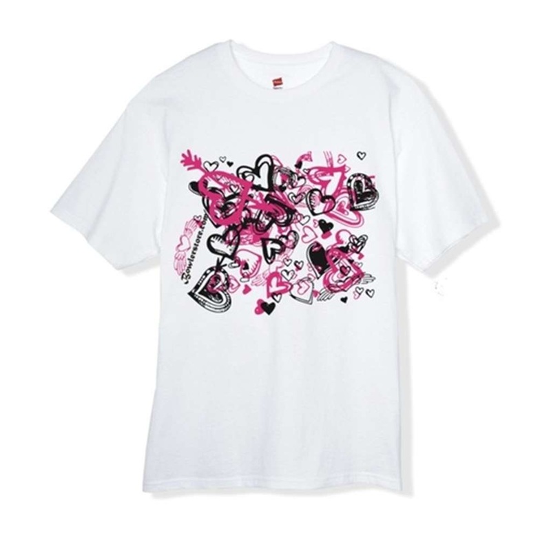 Hearts Youth Bowling Shirt|Youth X-Small|Youth Small|Youth Medium|Youth Large|Youth X-Large|White