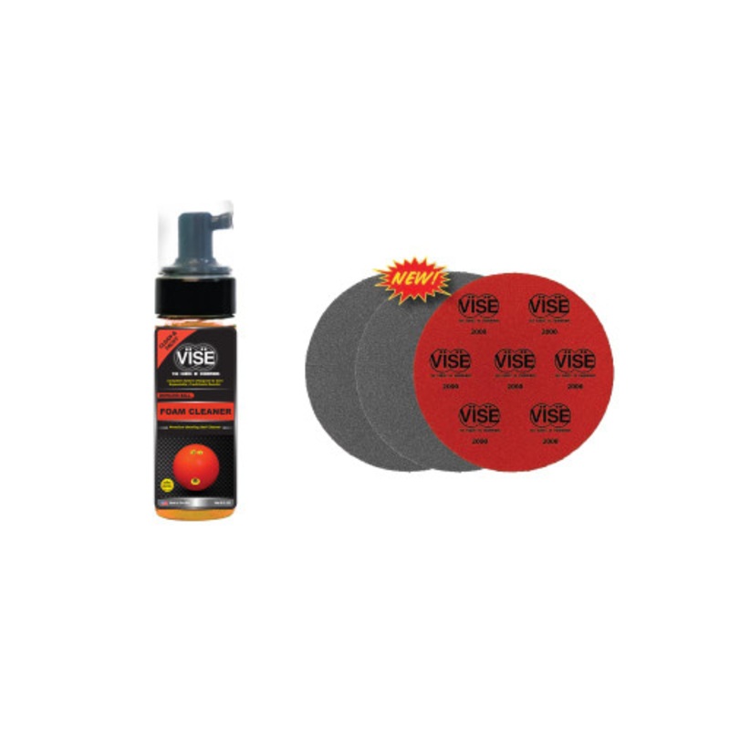 Vise Sanding Pads Complete Set and Foaming Cleaner