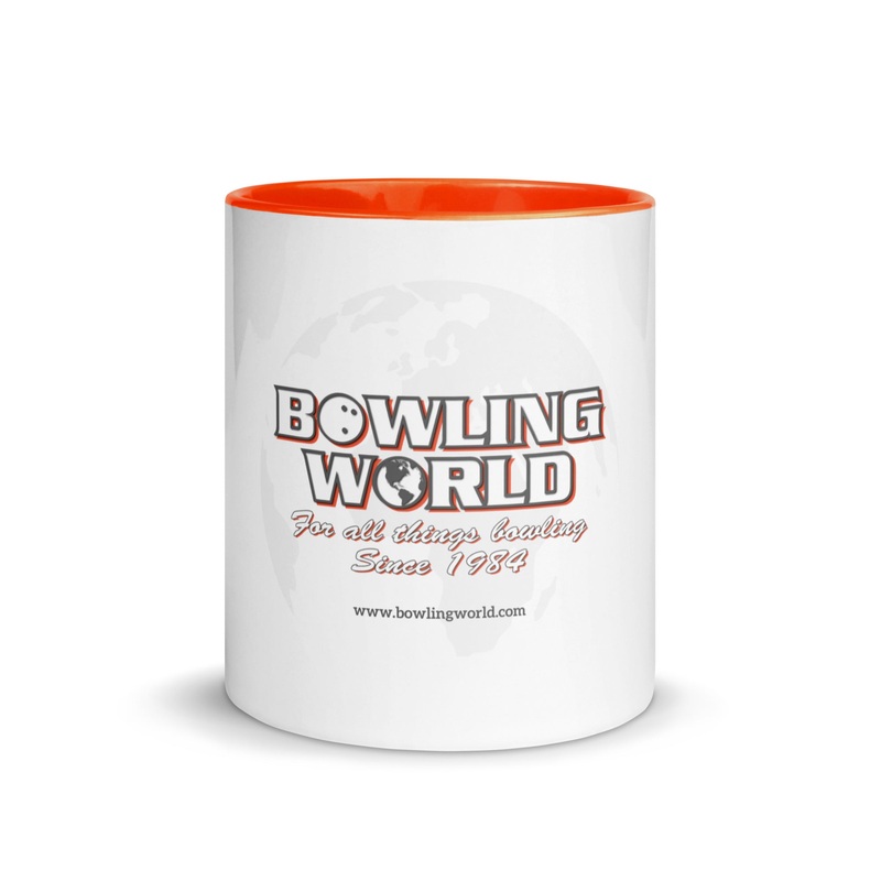 White/Orange Ceramic Mug 11oz.