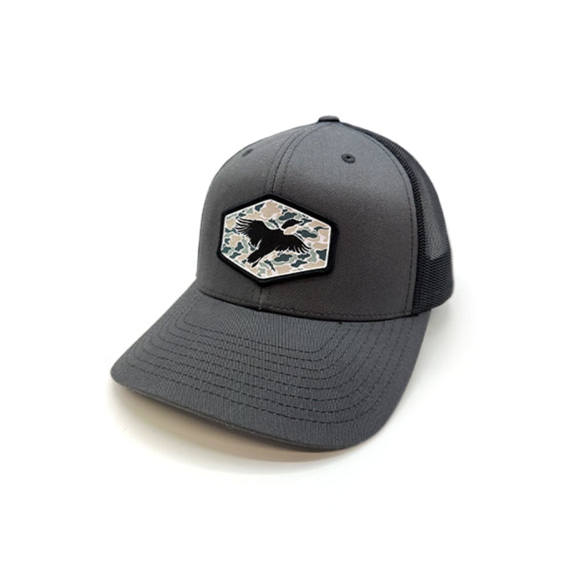 Duck Silhouette Hat|Curved Bill Snapback|Charcoal and Black