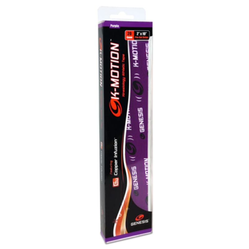 Genesis K-Motion Tape – 20 Pre-Cut Strips Purple