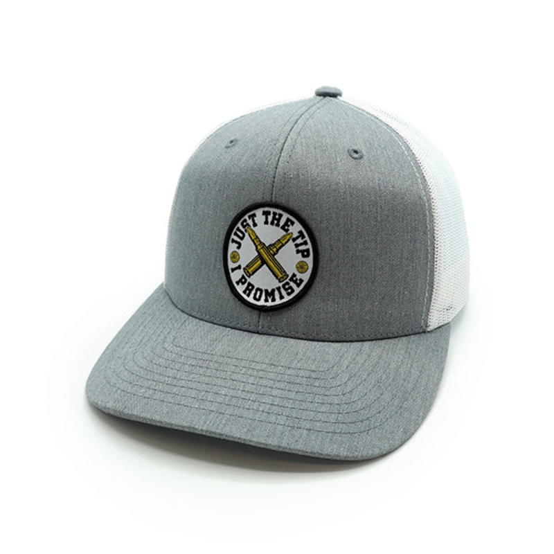 Just the Tip Woven Patch Hat|Curved Bill Snapback|Heather And White|Moss And Khaki|Safari Duck Camo and Tan