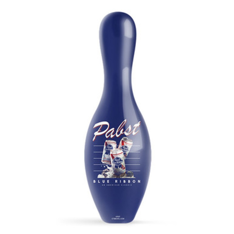 OTBB Pabst Blue Ribbon Support Your Local Bartender Bowling Pin