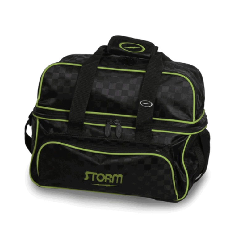 Storm 2 Ball Tote DLX Checkered Black/Lime Bowling Bag