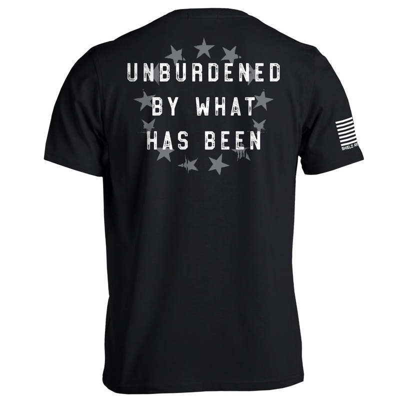 Unburdened by what has been|Tee|Comfort Colors Long Sleeve|Hoodie|Black|Navy|Ox Blood|True Navy