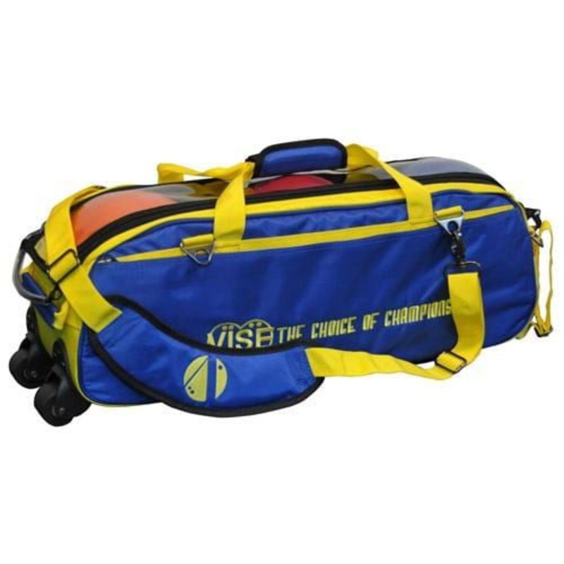 Vise Clear Top 3 Ball Tote Blue/Yellow Bowling Bag