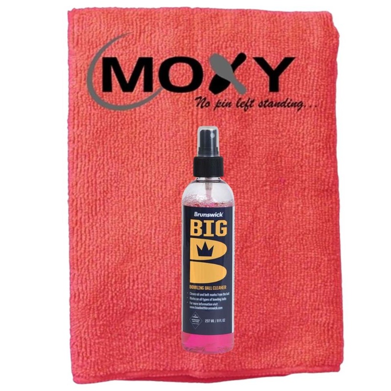 Brunswick Big B Cleaner 8oz Spray Bottle with Moxy Micro Fiber Cleaning Towel (Red)