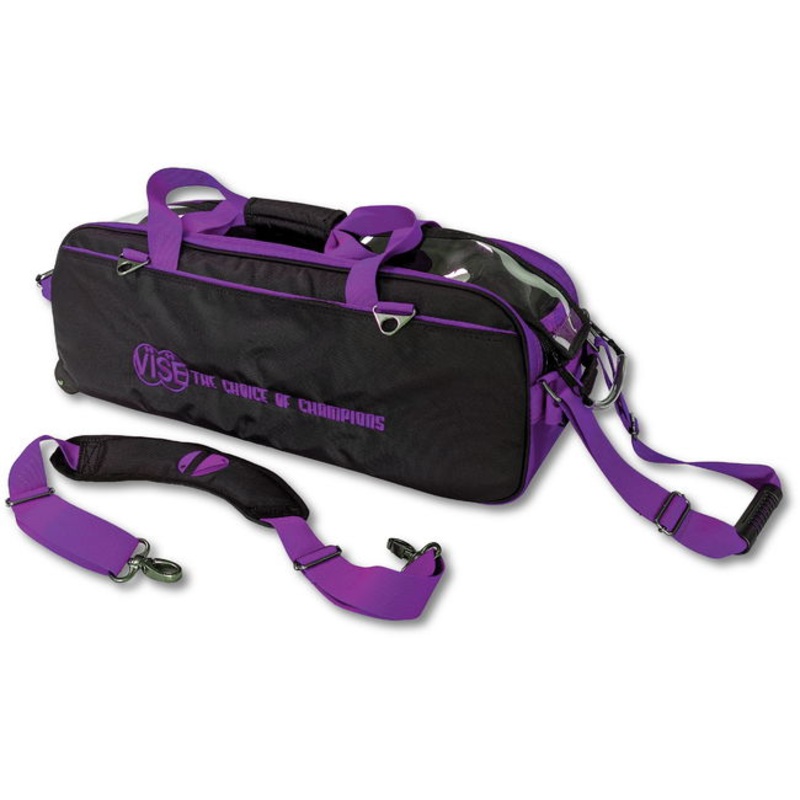 Vise 3 Ball Clear Top Roller/Tote Black/Purple