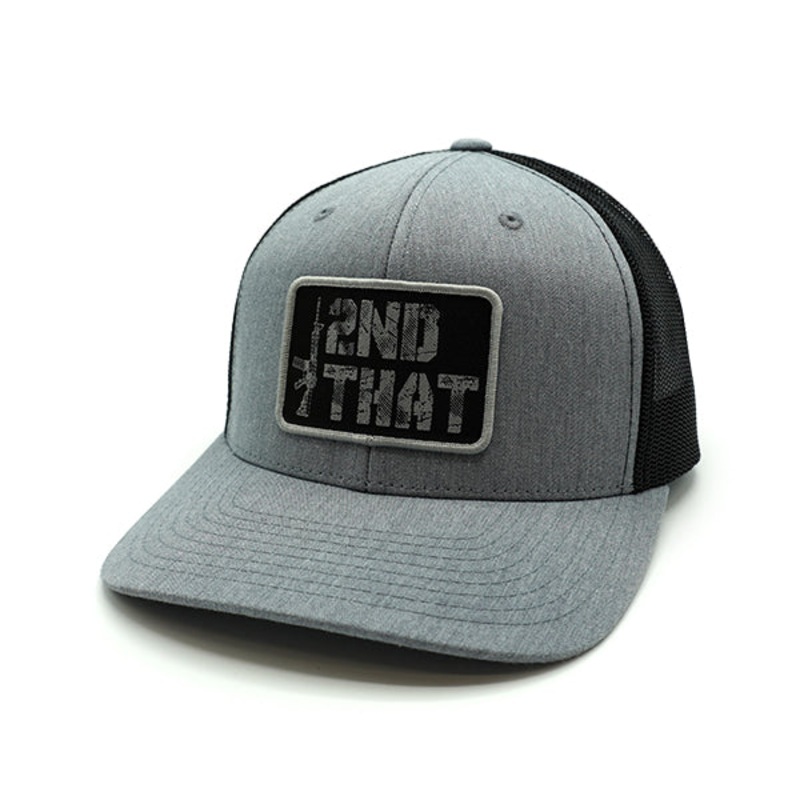 I Second That Woven Patch Hat|Curved Bill Snapback|Heather And Black|Charcoal And White