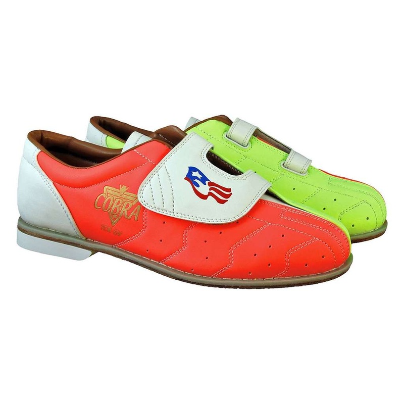 Ladies Glow TCRGV Cobra Rental Bowling Shoes- Hook and Loop