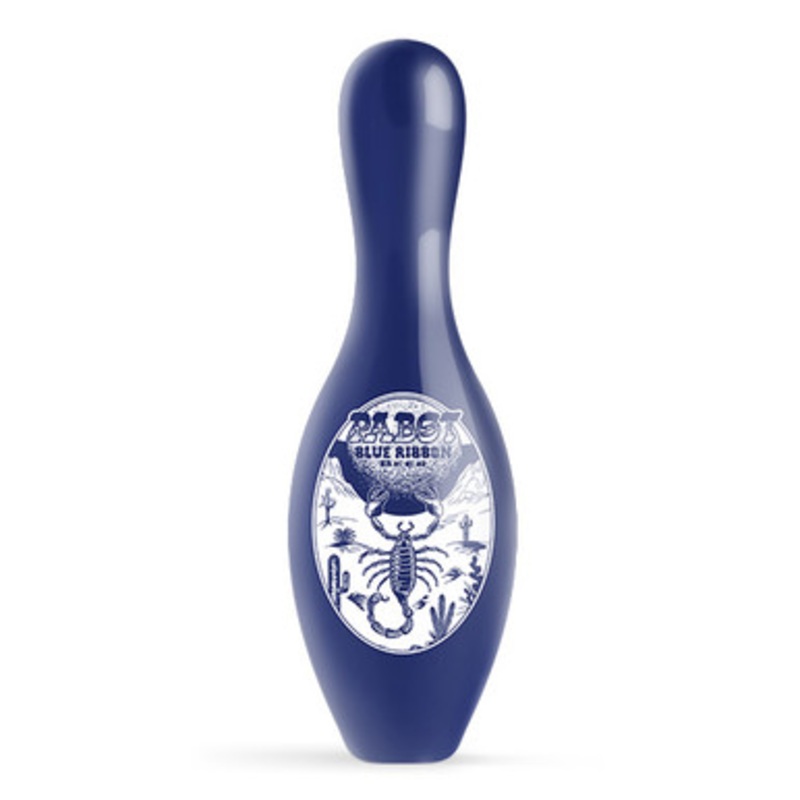 OTBB Pabst Blue Ribbon Scorpion Blue/White Bowling Pin