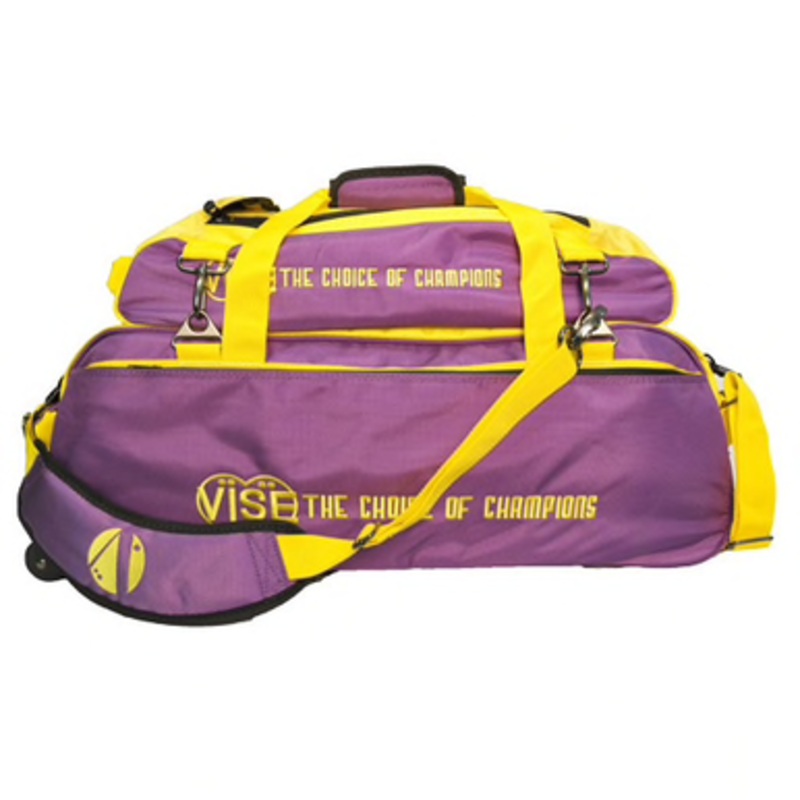 Vise Clear Top Triple Tote Bag with Shoe Pouch Purple/Gold