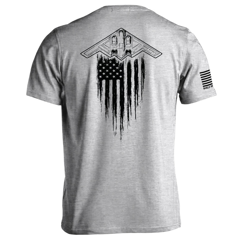 B2 Stealth Bomber Flag|Tee|Comfort Colors Pocket Tee|Comfort Colors Long Sleeve|Hoodie|Sport Grey|Black|Military Green|Ox Blood|Crimson|Grey|White|Light Green|Navy|Army