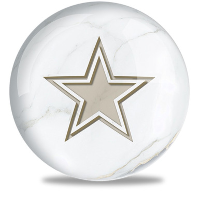 OTBB NFL White Marble Dallas Cowboys Bowling Ball