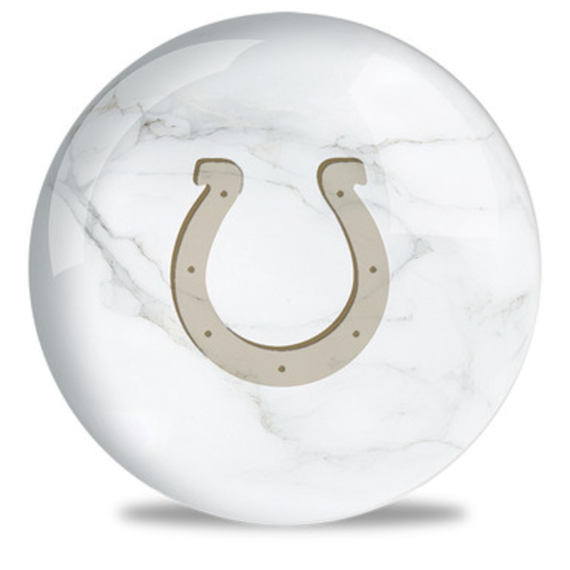 OTBB NFL White Marble Indianapolis Colts Bowling Ball