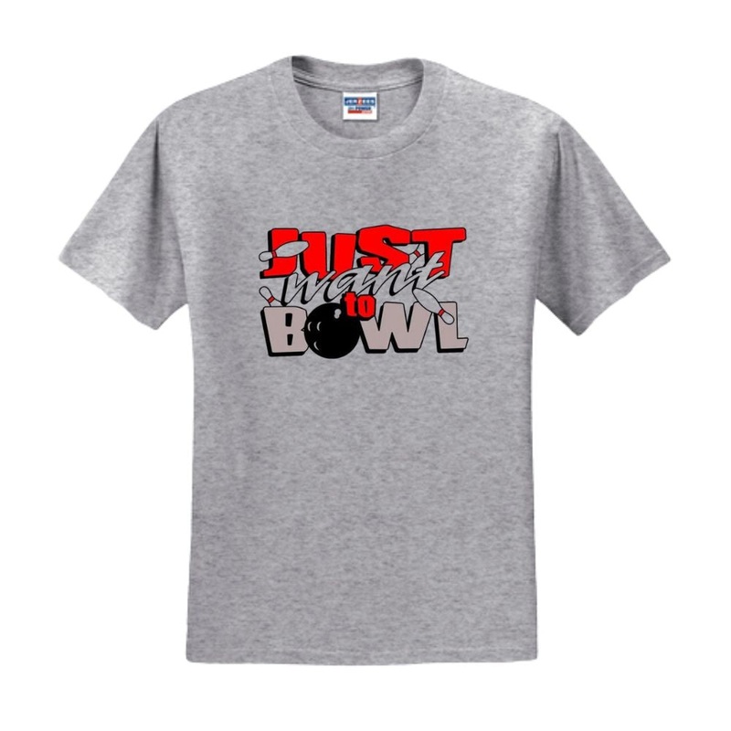 Just Want To Bowl T-Shirt- Gray