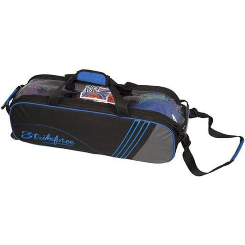 KR Strikeforce LR Slim 3 Ball Tote Black/Grey/Royal Bowling Bag