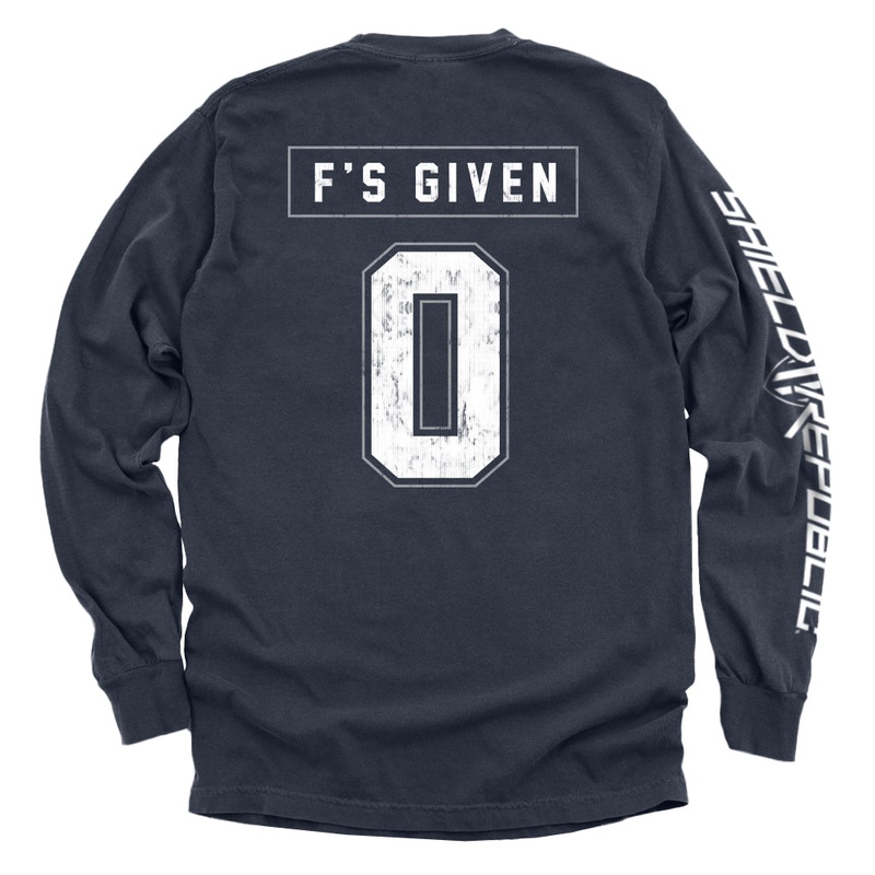 Zero F’s Given Jersey|Tee|Comfort Colors Pocket Tee|Comfort Colors Long Sleeve|Hoodie|Black|Navy|Ox Blood|Sport Grey|Tan|Military Green|White|Grey|True Navy|Light Green|Ivory|Army|Sand