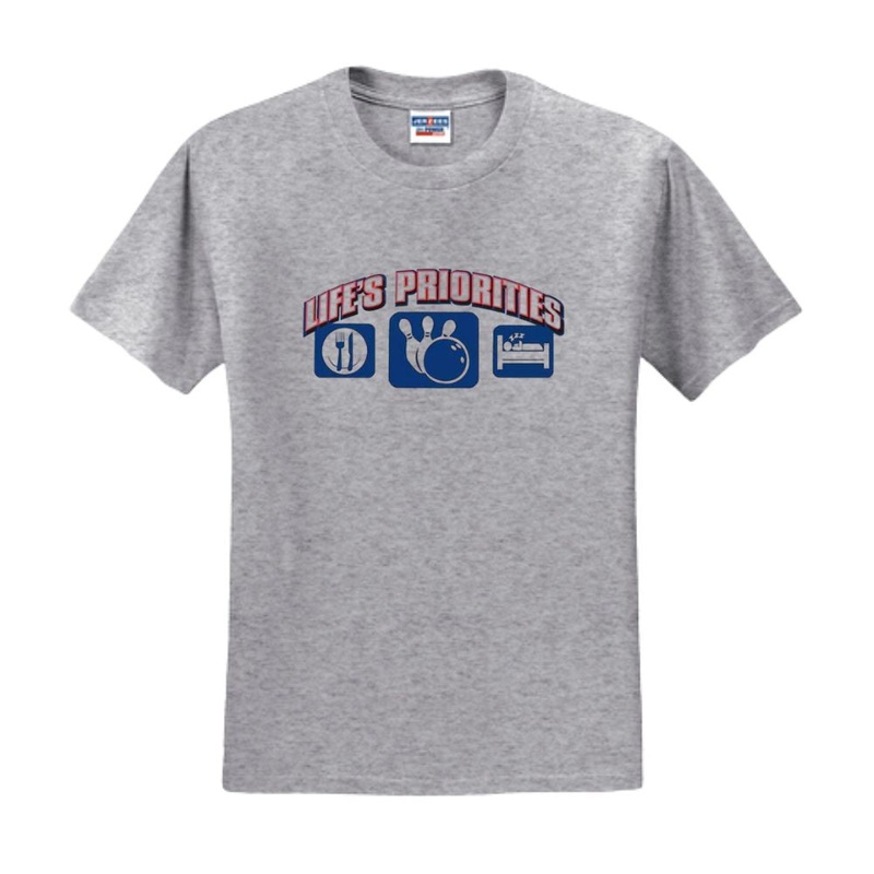 Life Priorities Eat Bowl Sleep T-Shirt- Gray