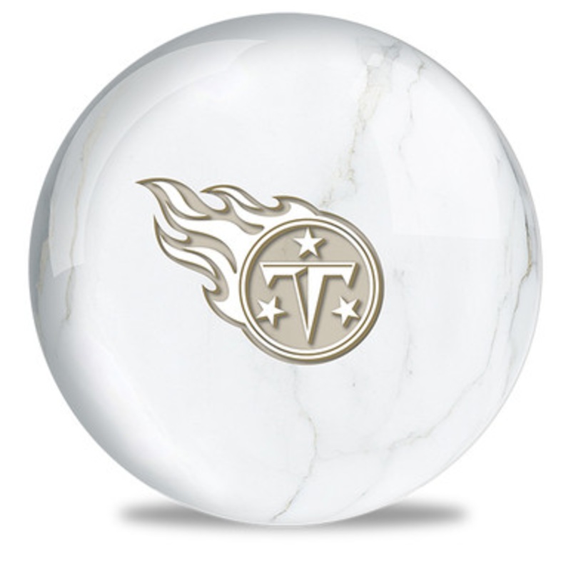 OTBB NFL White Marble Tennessee Titans Bowling Ball