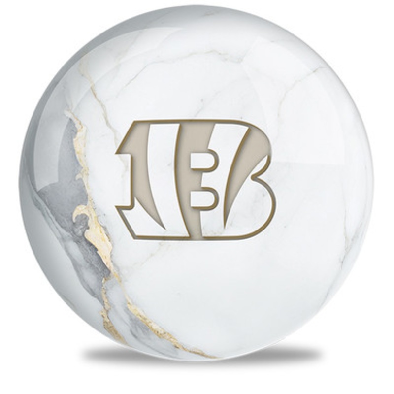 OTBB NFL White Marble Cincinnati Bengals Bowling Ball