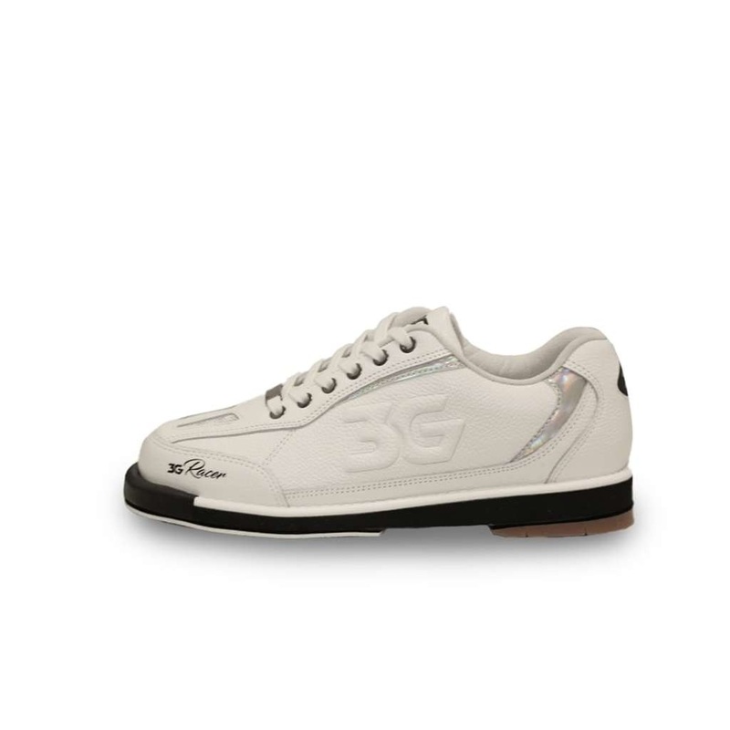 3G Men’s Racer Right Hand WIDE Bowling Shoes – White/Holo