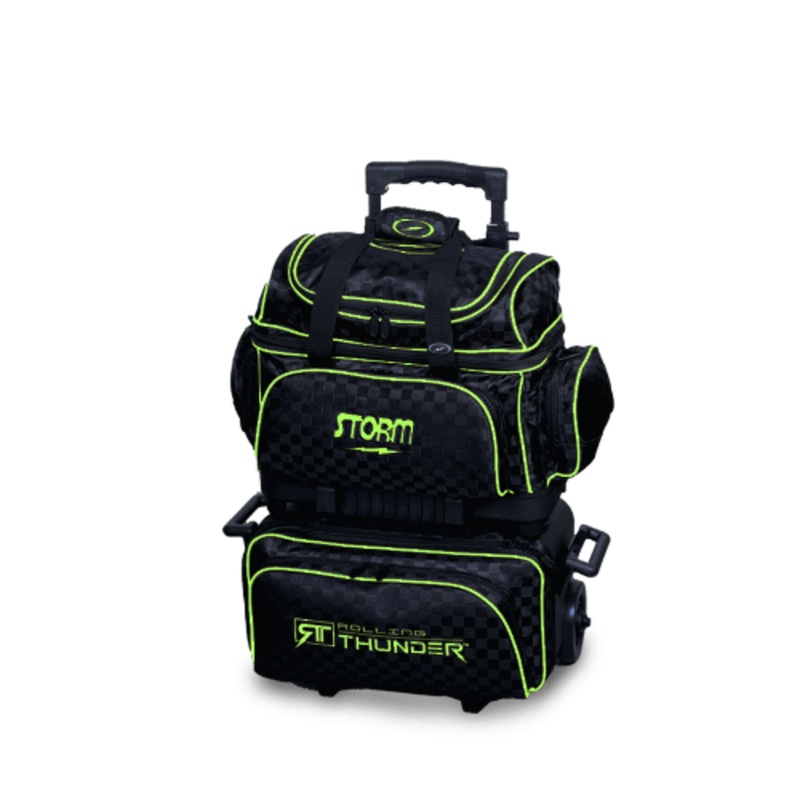 Storm Rolling Thunder 4 Ball Roller Checkered Bowling Bag Black/Lime