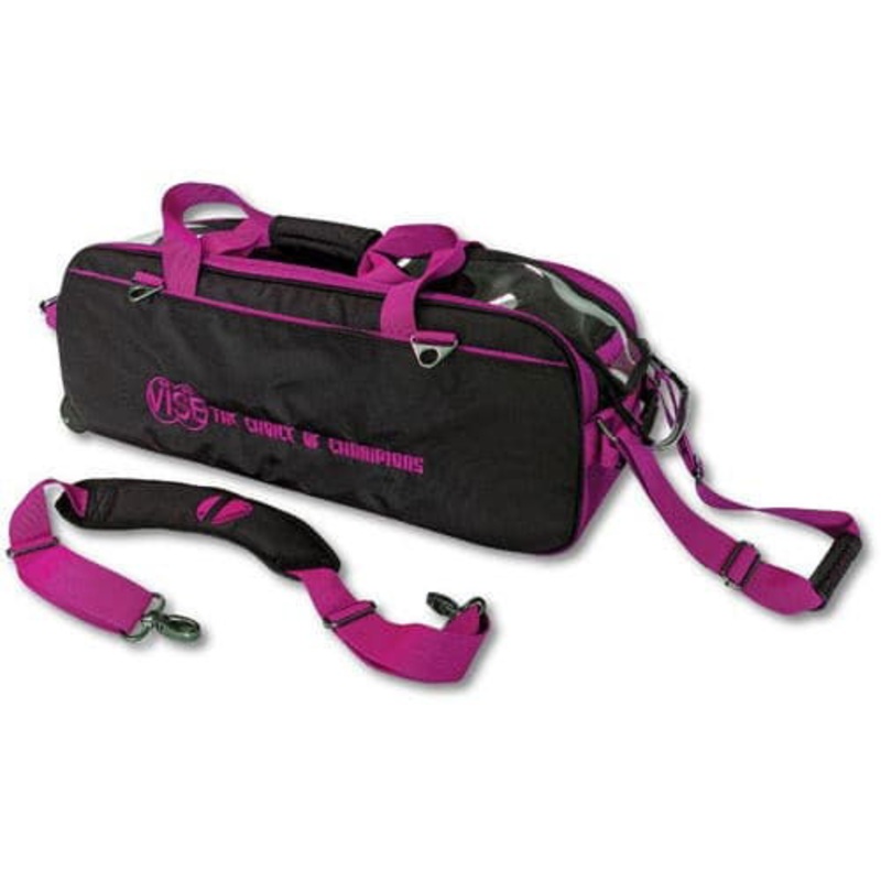 Vise Clear Top 3 Ball Tote Black/Pink Bowling Bag