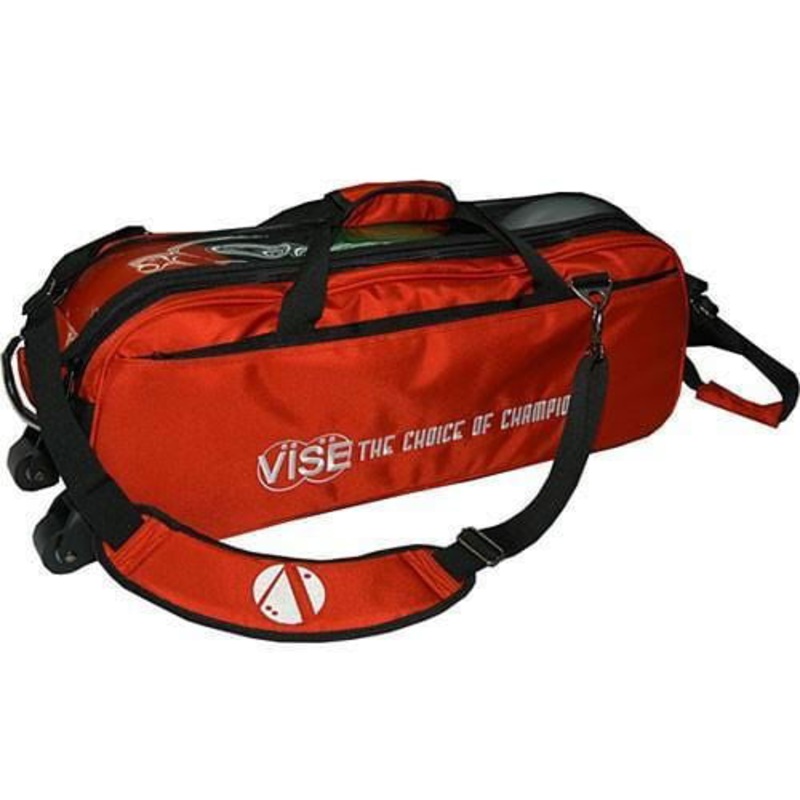 Vise Clear Top 3 Ball Tote Red Bowling Bag