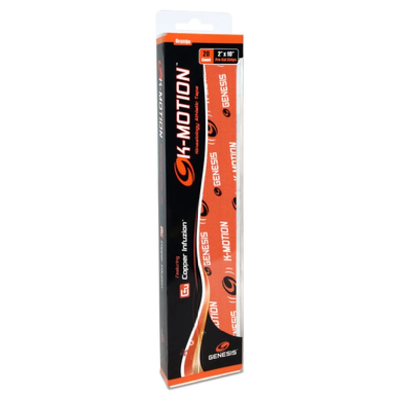 Genesis K-Motion Tape – 20 Pre-Cut Strips Orange