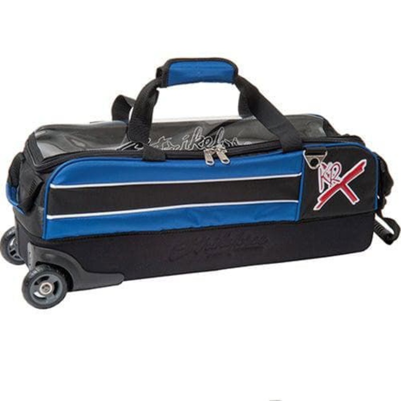 KR Strikeforce Royal Flush 3 Ball Tote Slim Black/Royal Bowling Bag