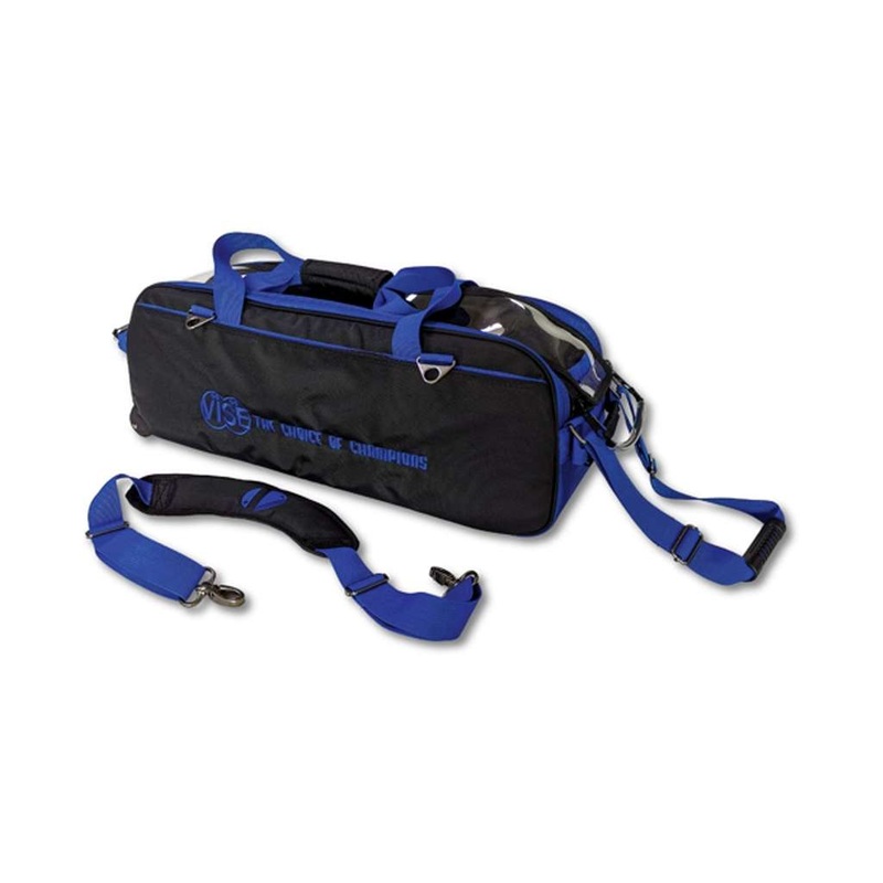 Vise Clear Top 3 Ball Roller Bowling Bag – Black/Blue