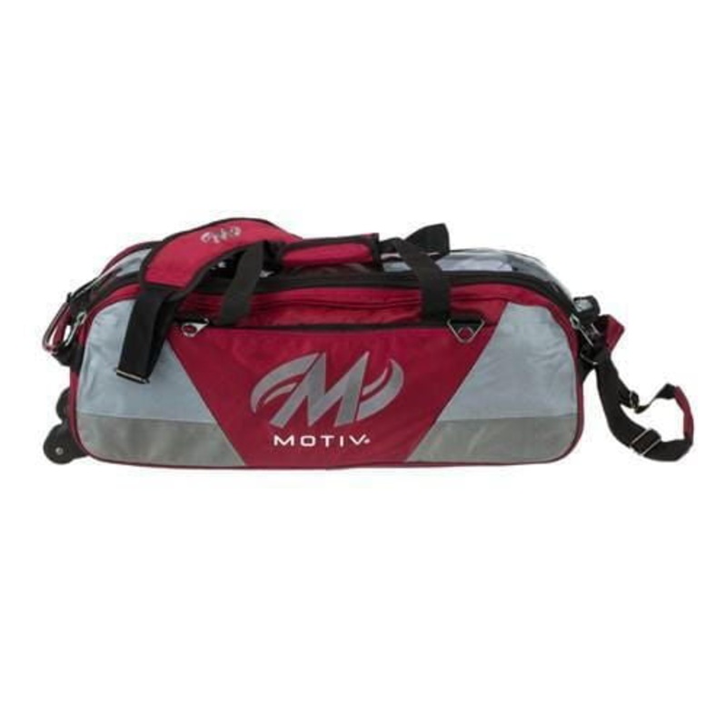 Motiv Ballistix Triple Tote Red Bowling Bag