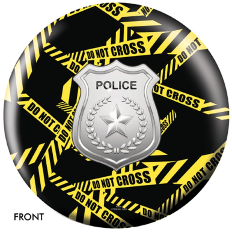 OTBB Police Department Yellow Tape Bowling Ball