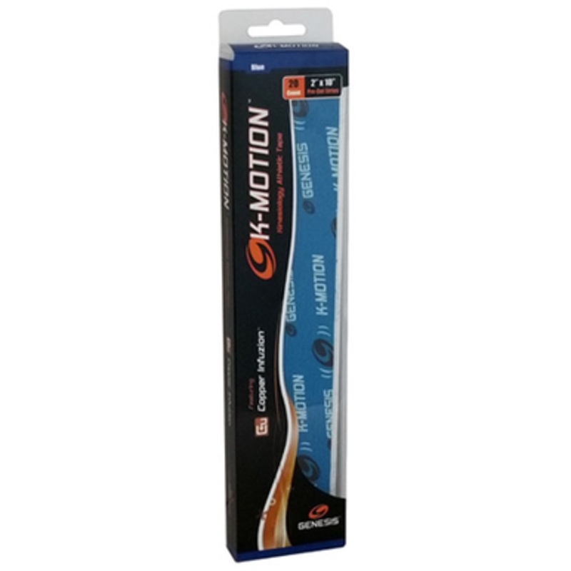 Genesis K-Motion Tape – 20 Pre-Cut Strips Blue