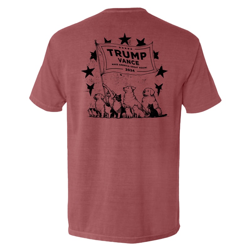 Cats and Dogs for Trump|Comfort Colors Pocket Tee|Tee|Comfort Colors Long Sleeve|Hoodie|Crimson|White|Blue Jean|Ivory|Sport Grey|Tan|Military Green|Army|Sand