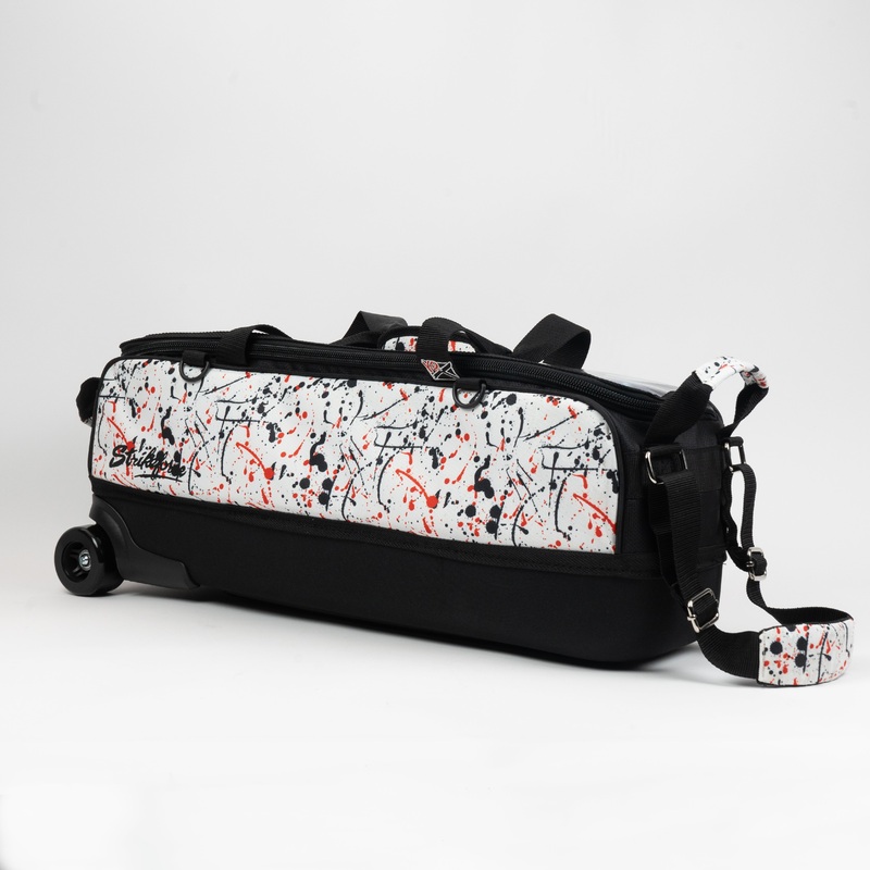 White/Black/Red Splash Slim Triple Tote