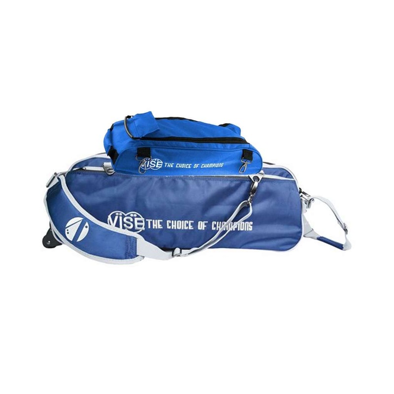 Vise Clear Top 3 Ball Tote Roller Bowling Bag with Shoe Bag- Blue/White