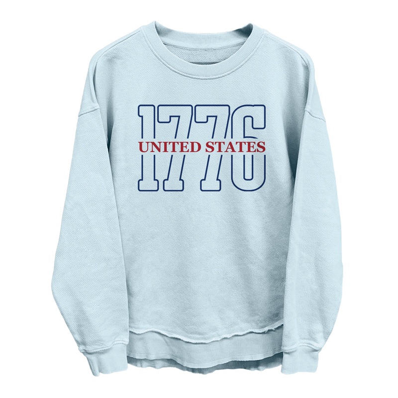 1776 United States (Front)|Coastal Terry Poncho|Tee|Comfort Colors Tee|Sweatshirt|Nantucket Breeze|White|Tapioca|Sport Grey|Light Blue|Chambray|Ivory