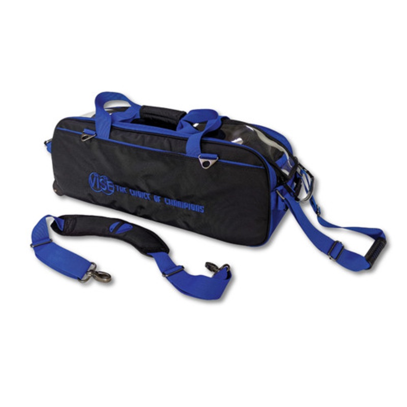 Vise 3 Ball Tote Roller Bowling Bag – Black/Blue