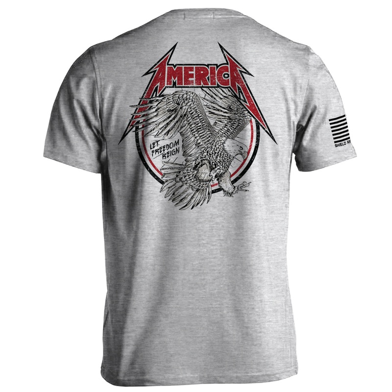 America Let Freedom Reign|Tee|Sport Grey|Tan|White