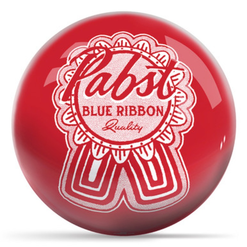 OTBB Pabst Blue Ribbon Classic Red Ribbon Bowling Ball