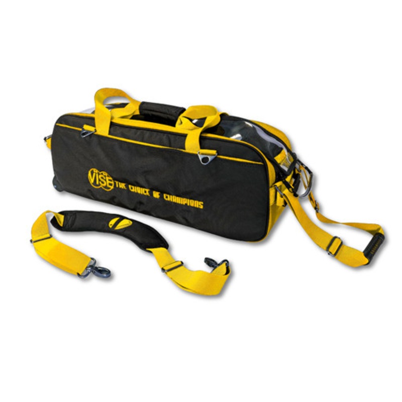 Vise 3 Ball Tote Roller Bowling Bag – Black/Yellow
