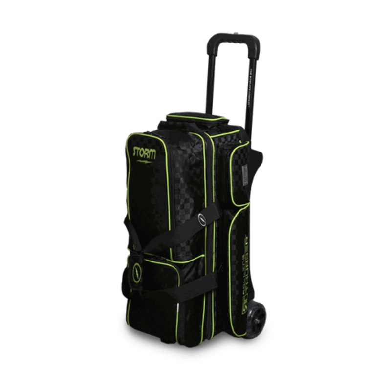 Storm Rolling Thunder 3 Ball Roller Checkered Bowling Bag Black/Lime