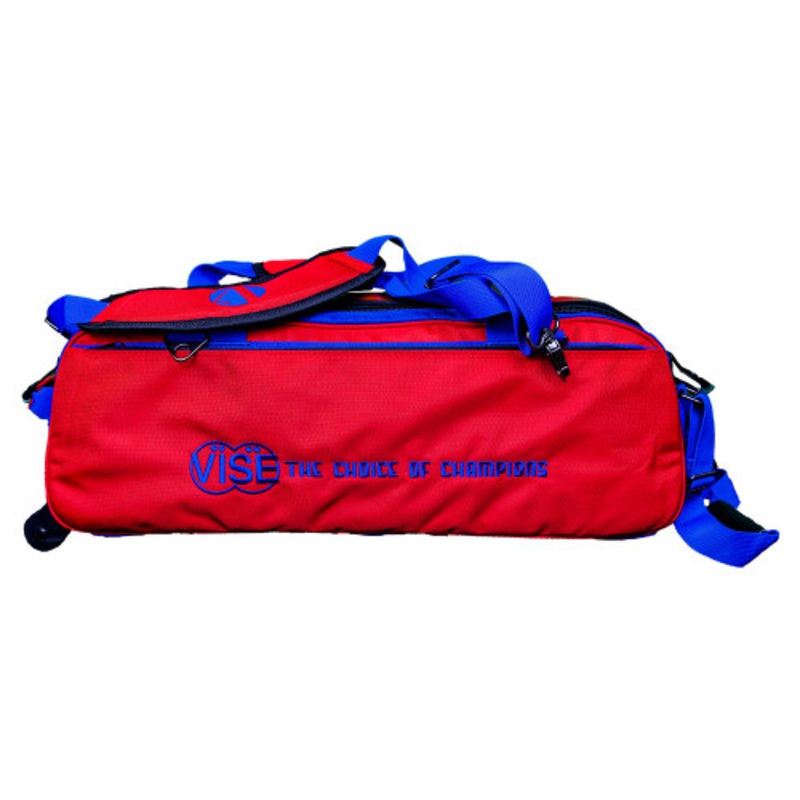 Vise 3 Ball Tote Roller Bowling Bag – Red/Blue