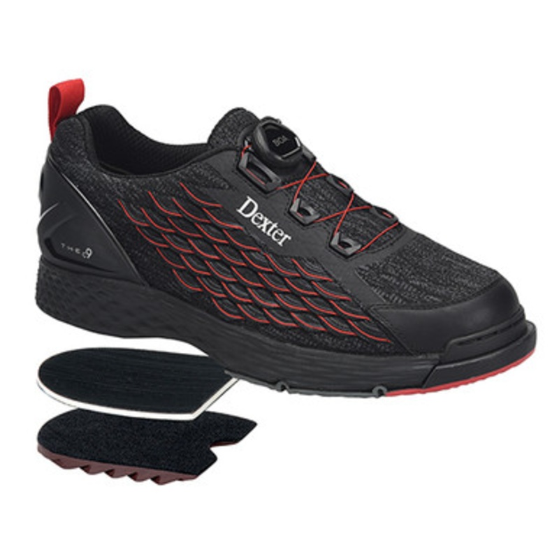 Dexter THE C9 Knit Boa Mens Bowling Shoes Color Black/Red